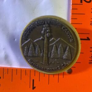 Vintage Sequoia and Kings Canyon National Parks California Souvenir Pin Gold